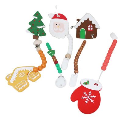 Árbol de navidad Teether, gotas de goma suaves seguras del silicón de DIY para la dentición
