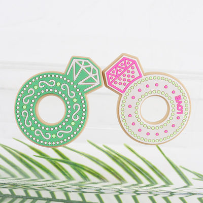 Historieta Diamond Silicone Baby Teether, anillos de dentición no tóxicos del silicón