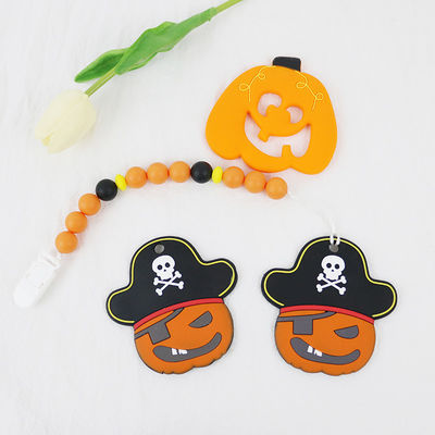 Silicón suave y flexible Teether por 0-36 meses del bebé DIY del silicón de llaveros del teether para Halloween