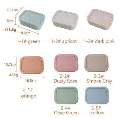 Cuenco apilable del silicón con la fiambrera Bento Set Microwave Safe de la cubierta de la tapa