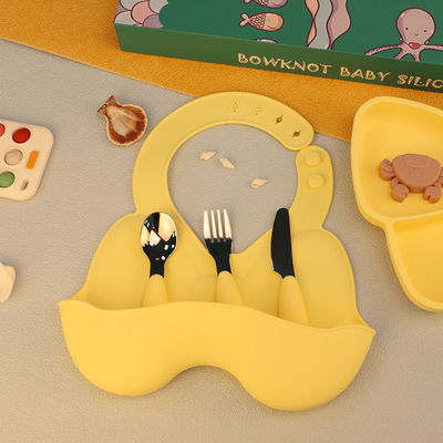 El vajilla del silicón del bebé instaló a prueba de calor limpio fácil autoalimentador