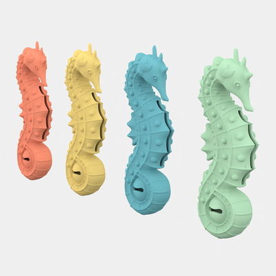 Juguete para Mascotas de Caballito de Mar de Silicona Libre de BPA – Rompecabezas Alimentador Lento y Mordedor para Dentición para Perros y Gatos