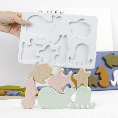 calidad  Sea Ocean Animals Silicone Puzzle , Educational Montessori Baby Puzzle fábrica