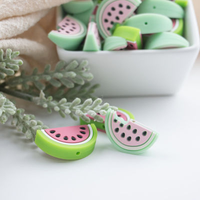 calidad  Red Watermelon Shaped Silicone Beads Soft For Baby Teething fábrica