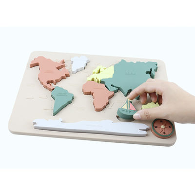 Mapa del mundo Continentes y océanos Silicona Puzzle Bebé Regalo Montessori Educativo