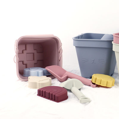 Arena de los niños de Toy Bucket Set Beach Toy del bebé del silicón de las ventas al por mayor que juega el juguete del cubo de la playa de la ducha del molde