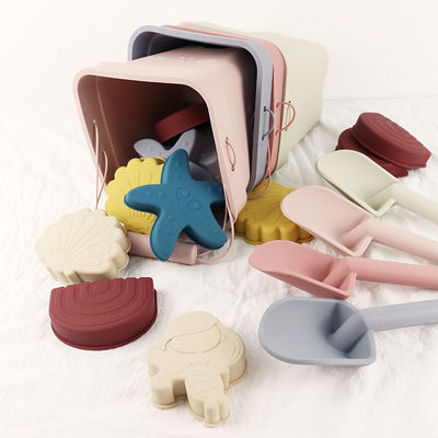 Juego de cubos de juguetes de playa para bebés de silicona al por mayor