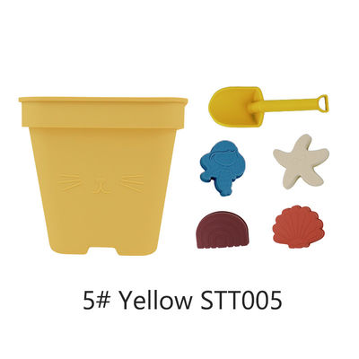 Arena de los niños de Toy Bucket Set Beach Toy del bebé del silicón de las ventas al por mayor que juega el juguete del cubo de la playa de la ducha del molde
