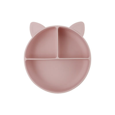 Calidad alimenticia Silicona para bebés gatos Dividido Plato de alimentación Cuenco de dibujos animados Platillos de zorro Succión
