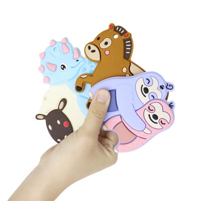 Silicón personalizado bebé colorido Teether con el caballo Dino Shape de las ovejas