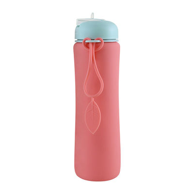 Suavidad 500Ml plegable de la botella de agua del silicón del ODM del OEM para correr