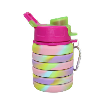 Suavidad 500Ml plegable de la botella de agua del silicón del ODM del OEM para correr