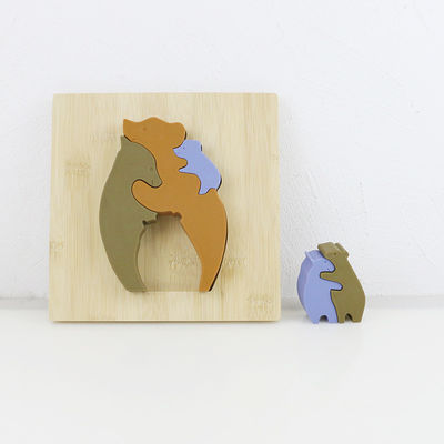 Rompecabezas de madera de los juguetes de los niños de la forma del oso para el aprendizaje de Montessori