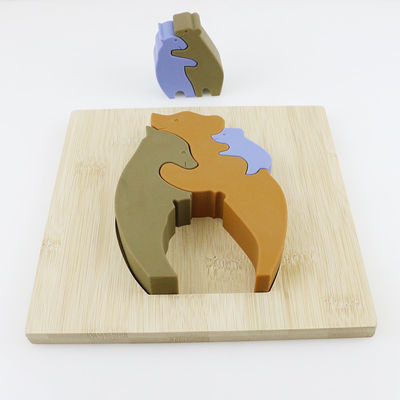 Rompecabezas de madera de los juguetes de los niños de la forma del oso para el aprendizaje de Montessori