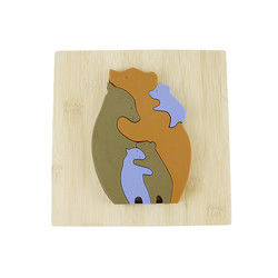 Rompecabezas de madera de los juguetes de los niños de la forma del oso para el aprendizaje de Montessori