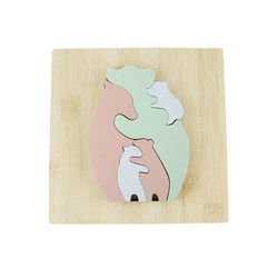 Rompecabezas de madera de los juguetes de los niños de la forma del oso para el aprendizaje de Montessori