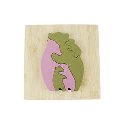 Rompecabezas de madera de los juguetes de los niños de la forma del oso para el aprendizaje de Montessori