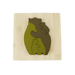 Rompecabezas de madera de los juguetes de los niños de la forma del oso para el aprendizaje de Montessori