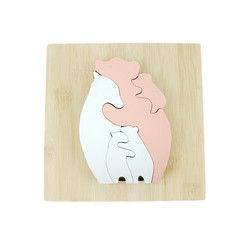 Rompecabezas de madera de los juguetes de los niños de la forma del oso para el aprendizaje de Montessori