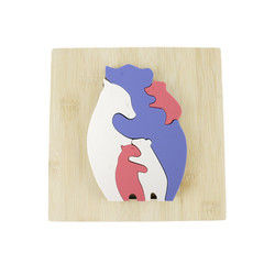 Rompecabezas de madera de los juguetes de los niños de la forma del oso para el aprendizaje de Montessori