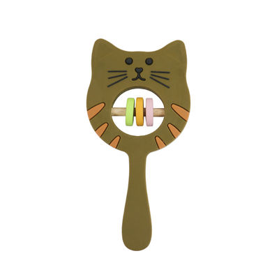 Traqueteo Teether de Kitty Shape Food Grade Silicone para el bebé