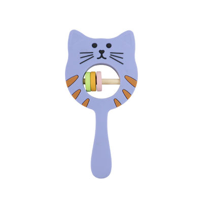 Traqueteo Teether de Kitty Shape Food Grade Silicone para el bebé