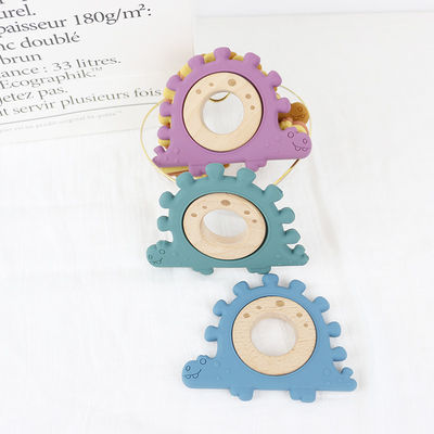 Pulsera de madera de los juguetes de los niños del silicón del multicolor para el niño