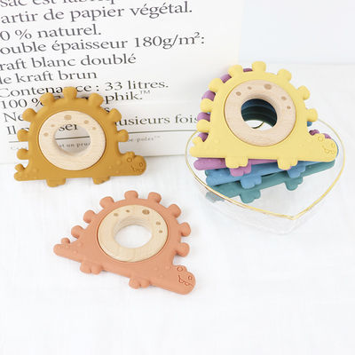 Pulsera de madera de los juguetes de los niños del silicón del multicolor para el niño