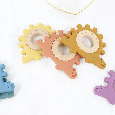 Pulsera de madera de los juguetes de los niños del silicón del multicolor para el niño