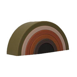 El silicón suave modificado para requisitos particulares juega el arco iris que apila para el bebé educativo