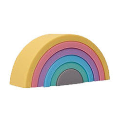 El silicón suave modificado para requisitos particulares juega el arco iris que apila para el bebé educativo