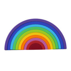 El silicón suave modificado para requisitos particulares juega el arco iris que apila para el bebé educativo