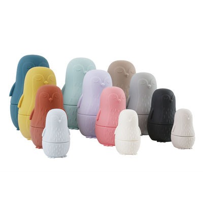 masticación de silicona Pingüino de silicona de apilamiento de juguete bebé de silicona de juguetes de apilamiento para niños pequeños baño juego