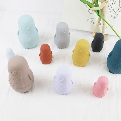 masticación de silicona Pingüino de silicona de apilamiento de juguete bebé de silicona de juguetes de apilamiento para niños pequeños baño juego