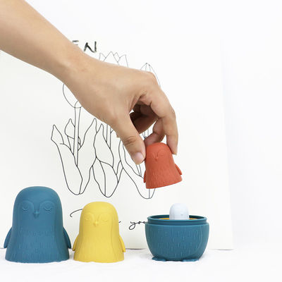 masticación de silicona Pingüino de silicona de apilamiento de juguete bebé de silicona de juguetes de apilamiento para niños pequeños baño juego