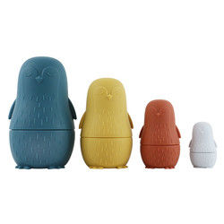 masticación de silicona Pingüino de silicona de apilamiento de juguete bebé de silicona de juguetes de apilamiento para niños pequeños baño juego