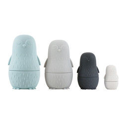 masticación de silicona Pingüino de silicona de apilamiento de juguete bebé de silicona de juguetes de apilamiento para niños pequeños baño juego