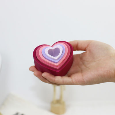 Silicón educativo del niño que apila bloques con forma de la flor del corazón de la estrella