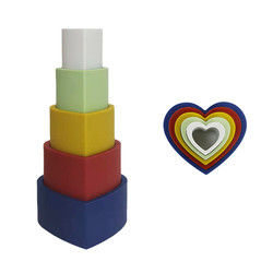 Silicón educativo del niño que apila bloques con forma de la flor del corazón de la estrella