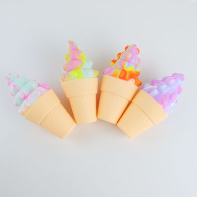 helado colorido del silicón 3D Teether para la psicología del alivio de tensión del bebé