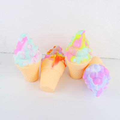 helado colorido del silicón 3D Teether para la psicología del alivio de tensión del bebé