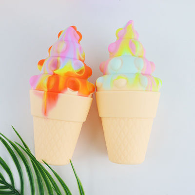 helado colorido del silicón 3D Teether para la psicología del alivio de tensión del bebé