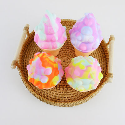 helado colorido del silicón 3D Teether para la psicología del alivio de tensión del bebé