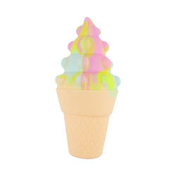 helado colorido del silicón 3D Teether para la psicología del alivio de tensión del bebé