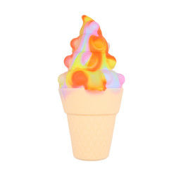 helado colorido del silicón 3D Teether para la psicología del alivio de tensión del bebé