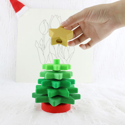 Babe Soft Silicone Stacking Rings bloquea con forma del árbol de navidad