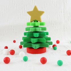 Babe Soft Silicone Stacking Rings bloquea con forma del árbol de navidad