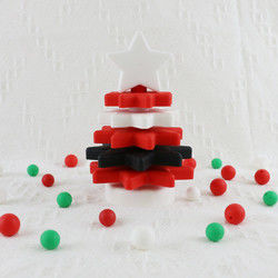Babe Soft Silicone Stacking Rings bloquea con forma del árbol de navidad