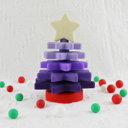 Babe Soft Silicone Stacking Rings bloquea con forma del árbol de navidad