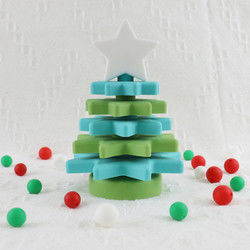 Babe Soft Silicone Stacking Rings bloquea con forma del árbol de navidad